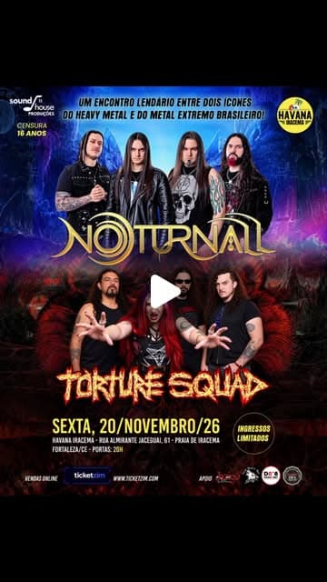 Flyer de Christófaro Amilcar, Noturnall Band e Torture Squad