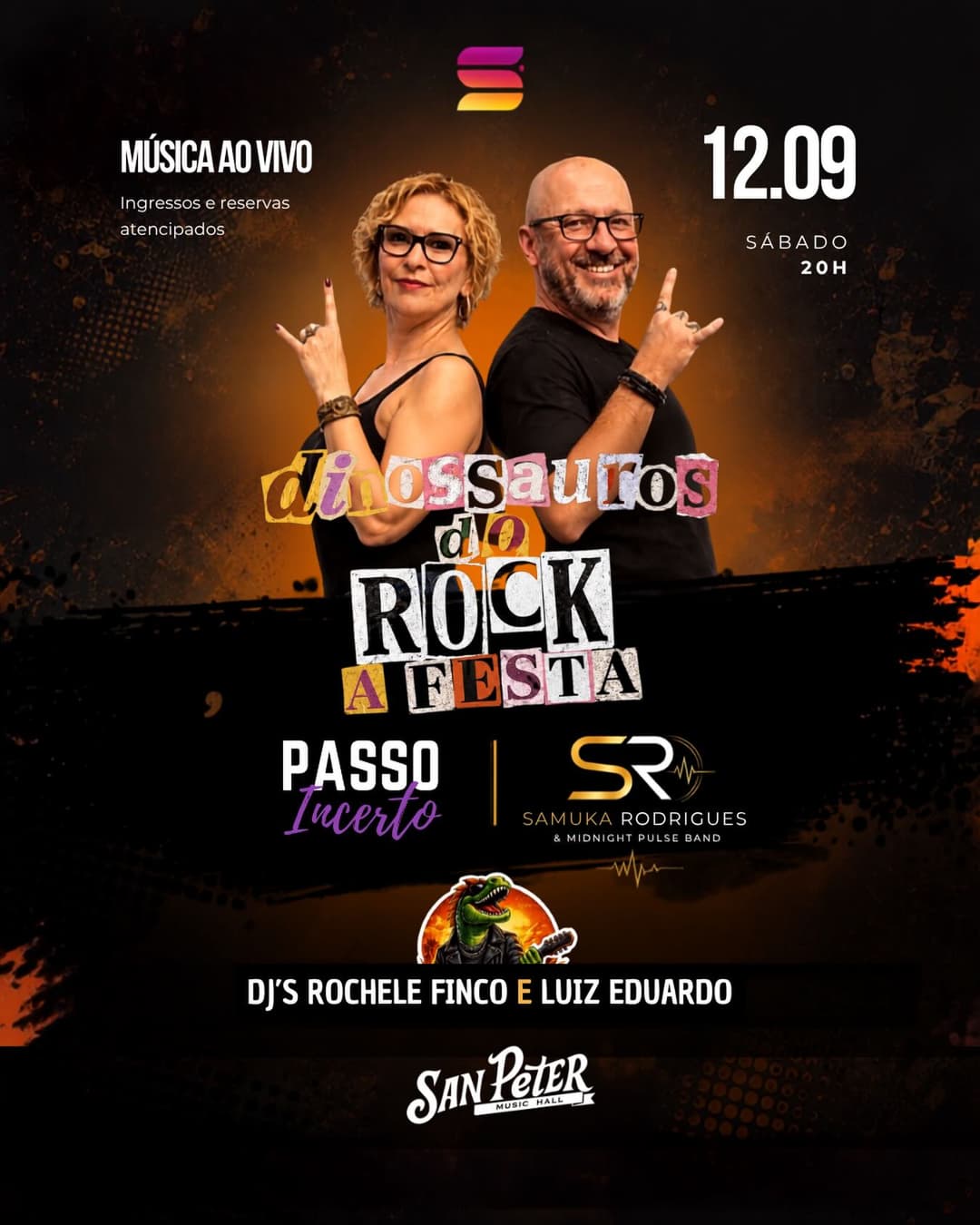 Flyer de Passo Incerto e mais 2 artistas