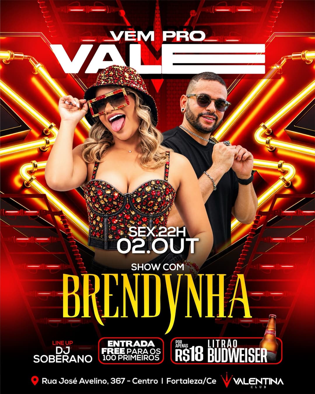 Flyer de BRENDYNHA e DJ Soberano