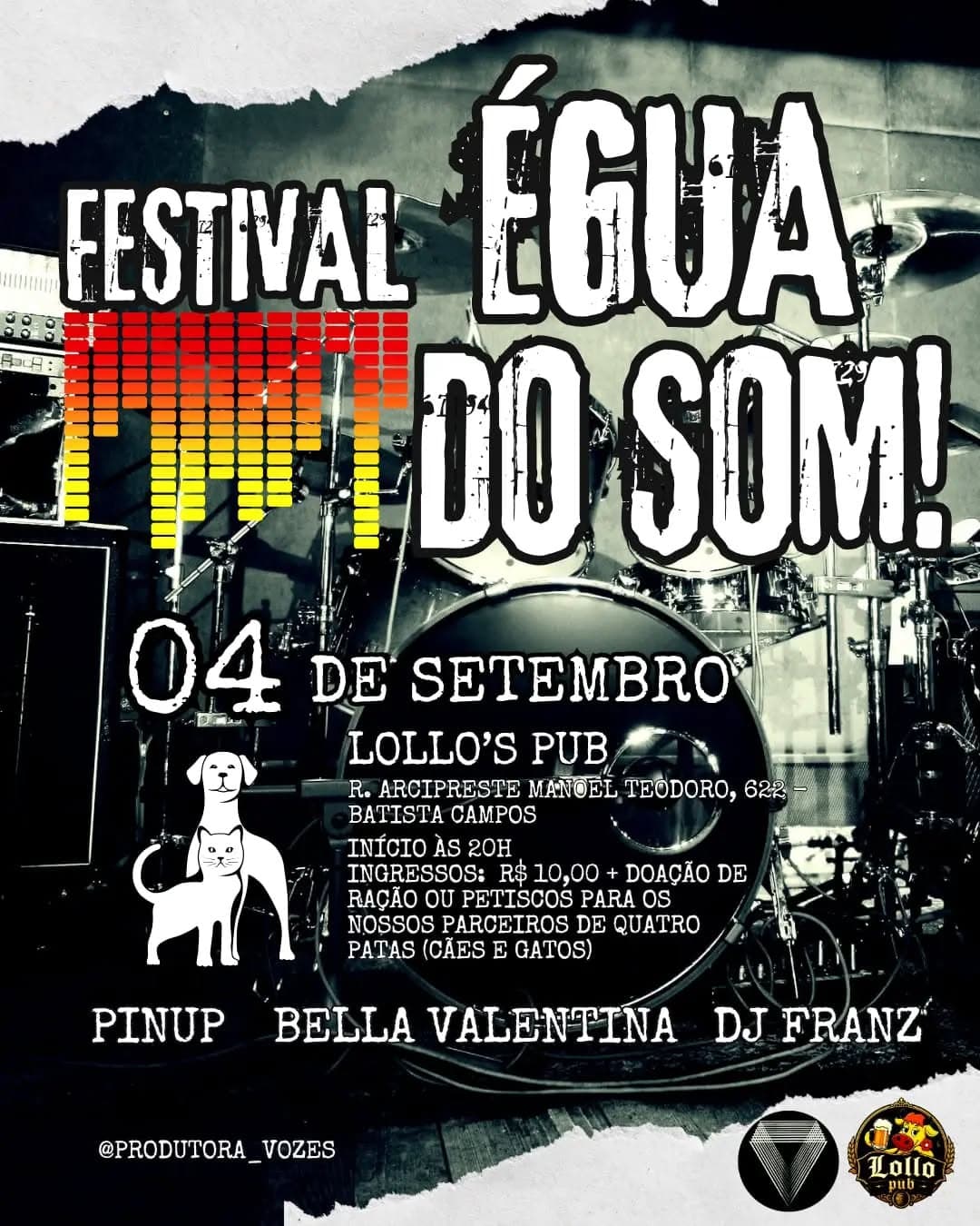 Flyer de Bella Valentina, Pinup e Franz Oliveira