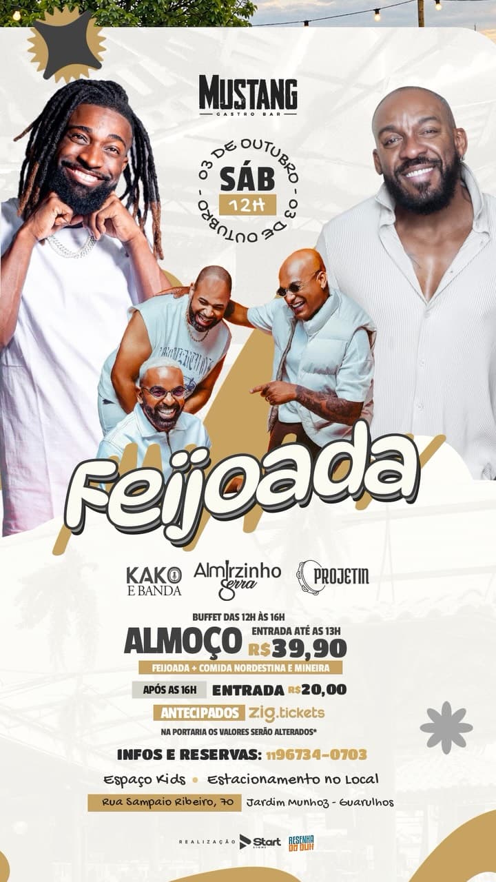 Flyer de Kako e Banda, Almirzinho Serra e Projetin