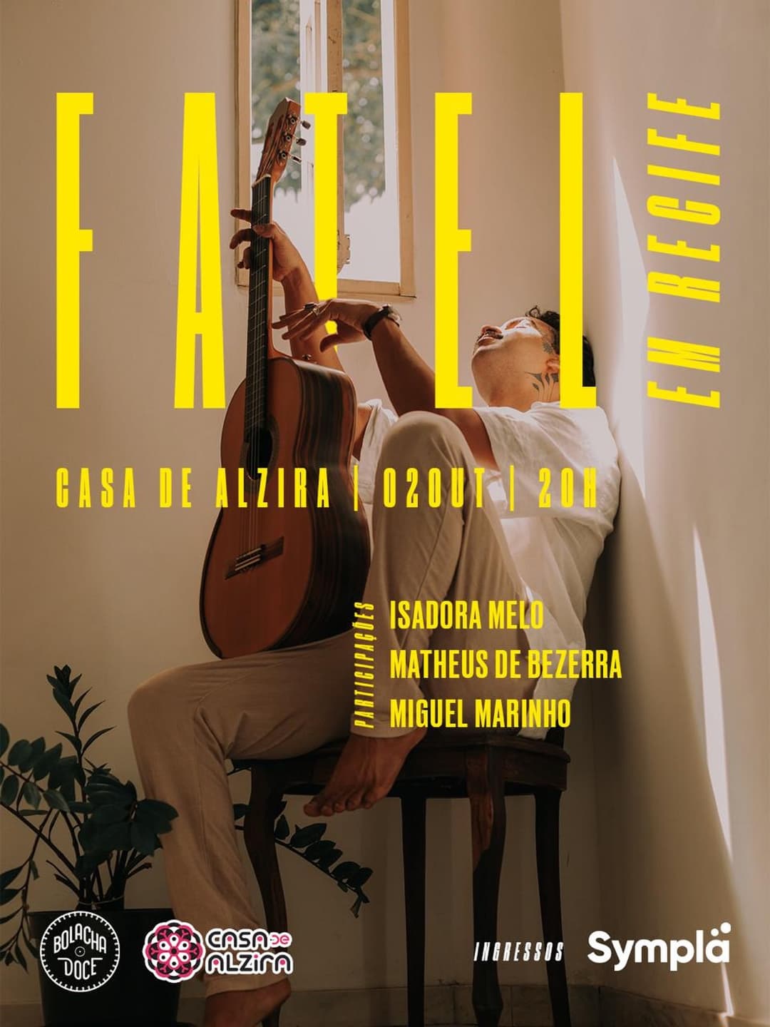 Flyer de Fatel, Isadora Melo e mais 2 artistas
