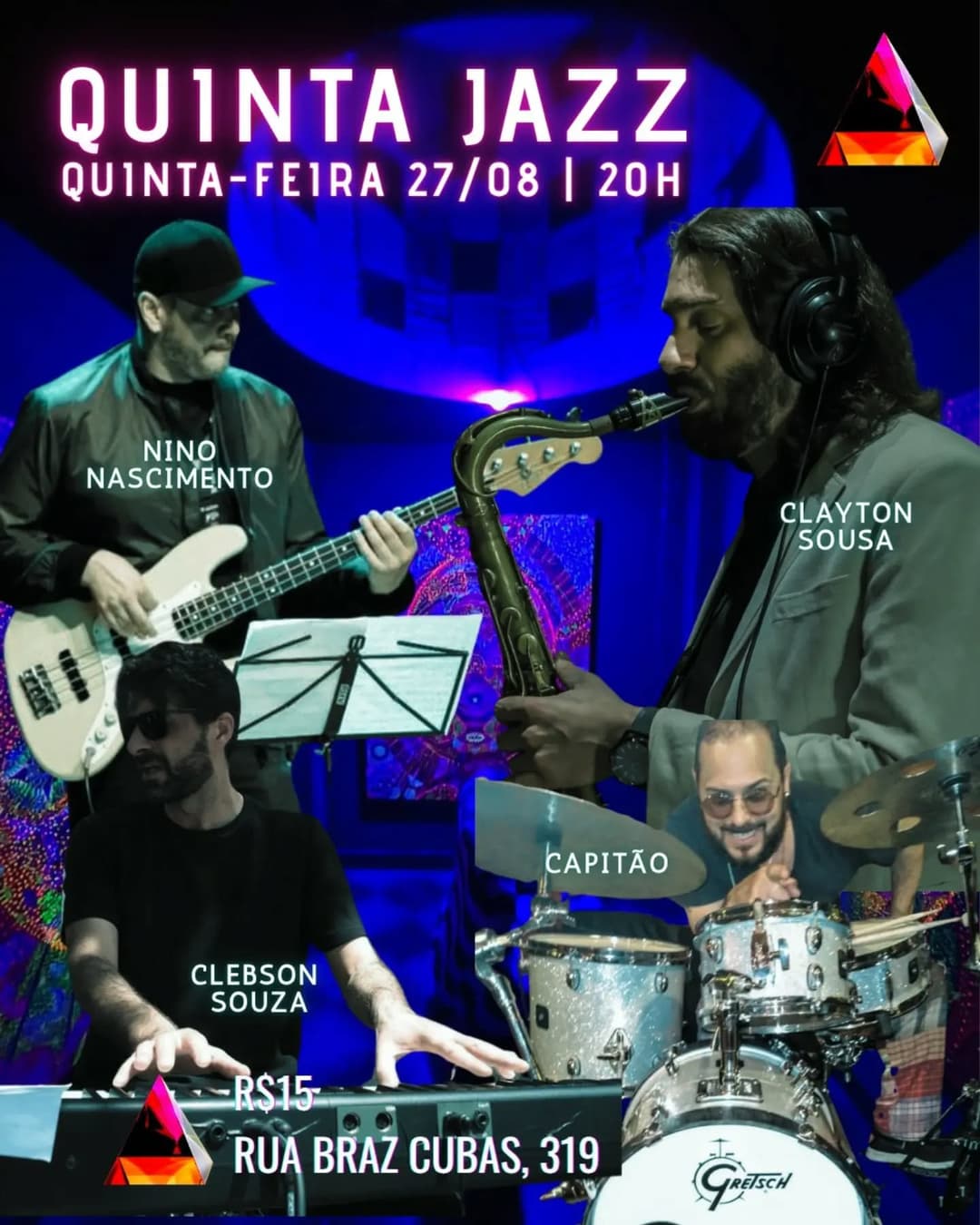 Flyer de Nino Nascimento, Clayton Sousa, Clebson Souza e Capitão