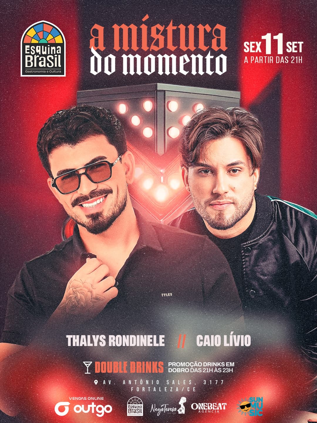 Flyer de Thalys Rondinele e Caio Lívio