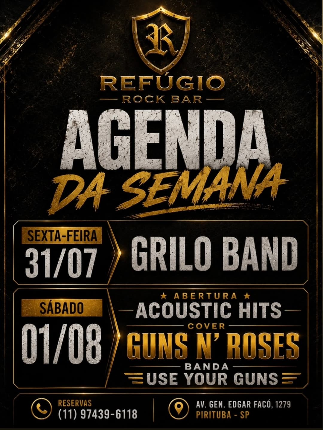 Flyer de Use Your Guns, Acoustic Hits e mais 4 artistas