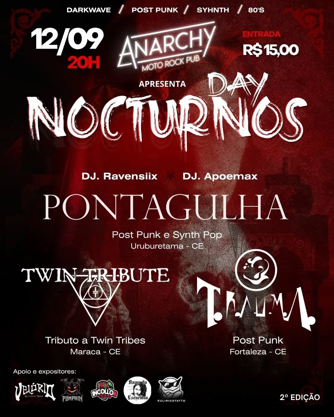 Flyer de Twin Tribute, Pontagulha, Trauma, Apóemax e Ravensiix