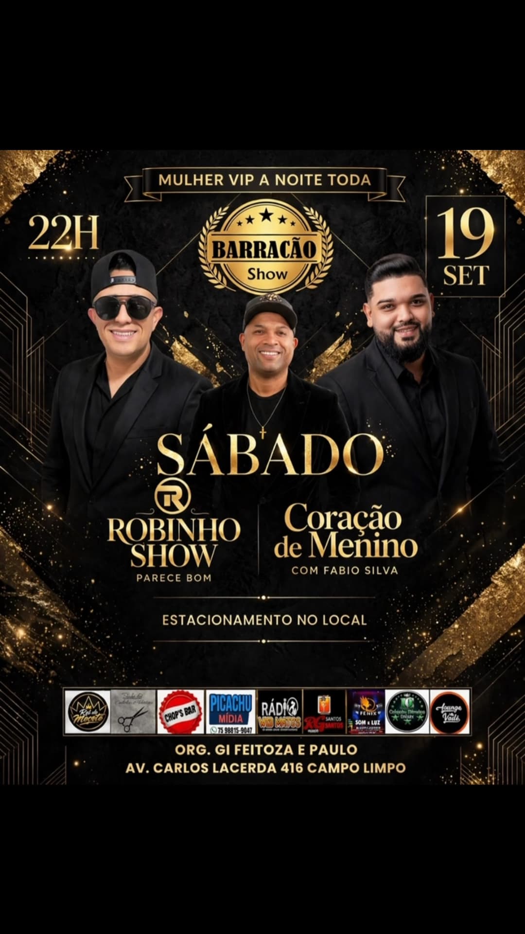 Flyer de Robinho Show e Coração de Menino