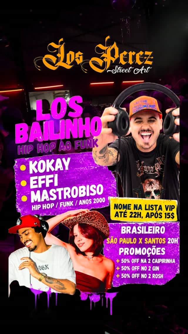 Flyer de DJ Kokay, losbailinho, djeffi_ e Mastrobiso
