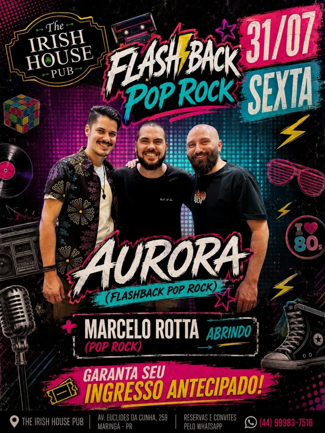 Flyer de BANDA AURORA e Marcelo Rotta