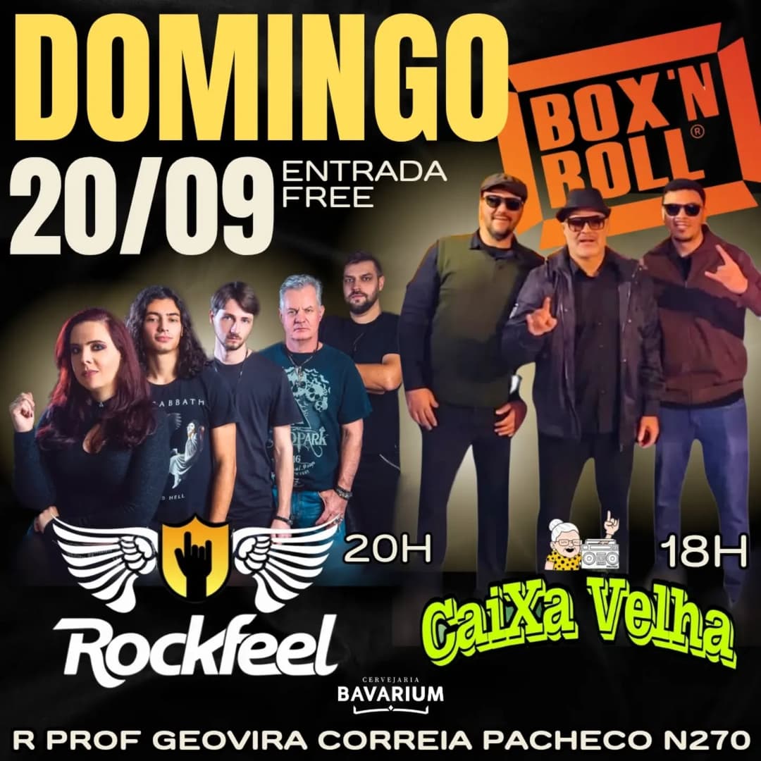 Flyer de Caixa Velha e RockFeel
