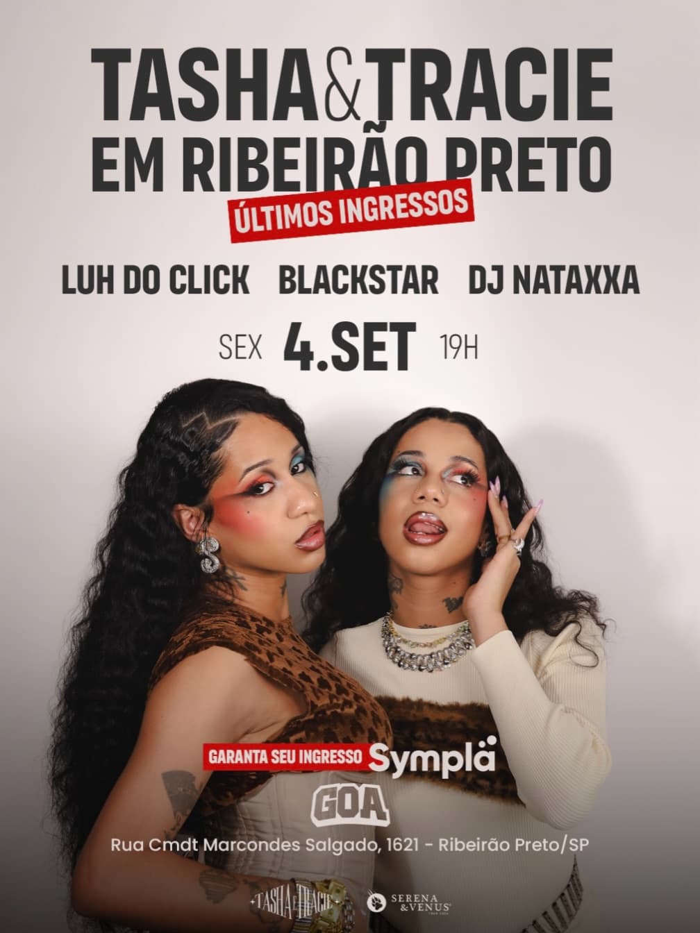Flyer de Tashaetra Cie O, Luhdoclick e mais 2 artistas