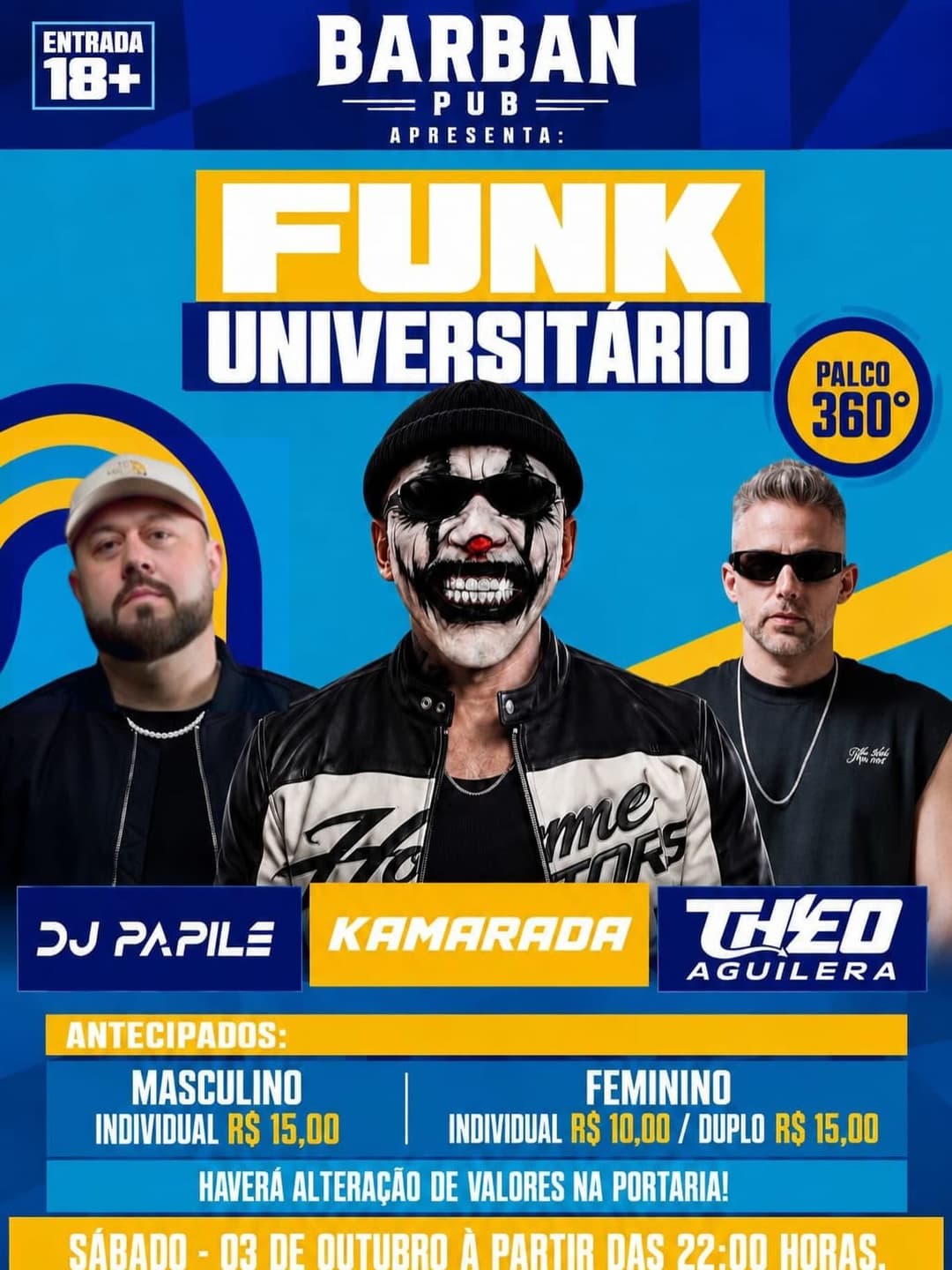 Flyer de KAMARADA, DJ Papile e TKEO AGUILERA