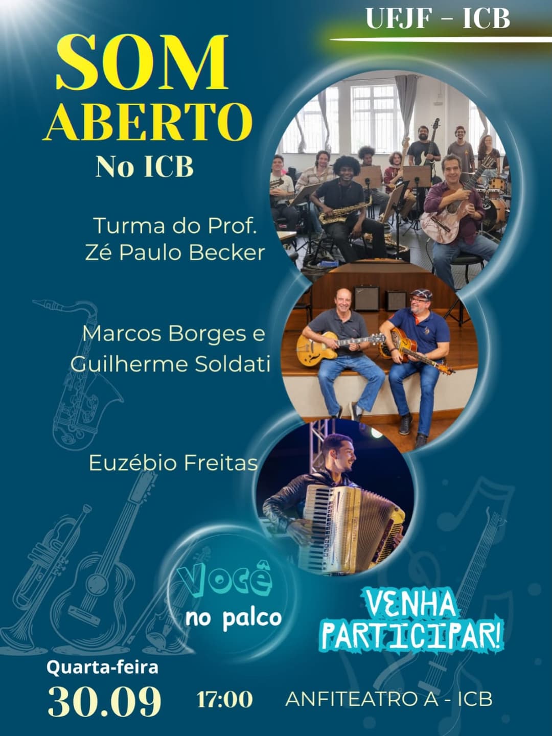 Flyer de Zé Paulo Becker e Som Aberto