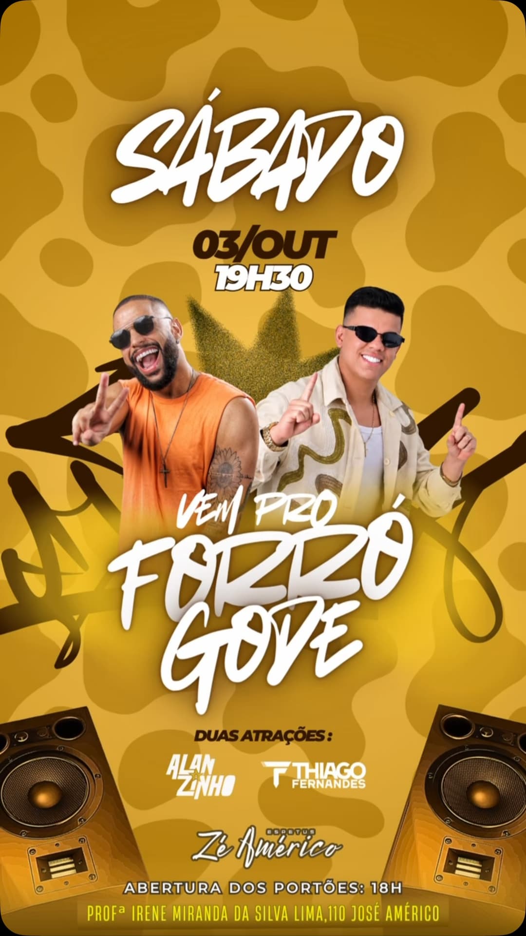 Flyer de Alanzinho e Thiago Fernandes