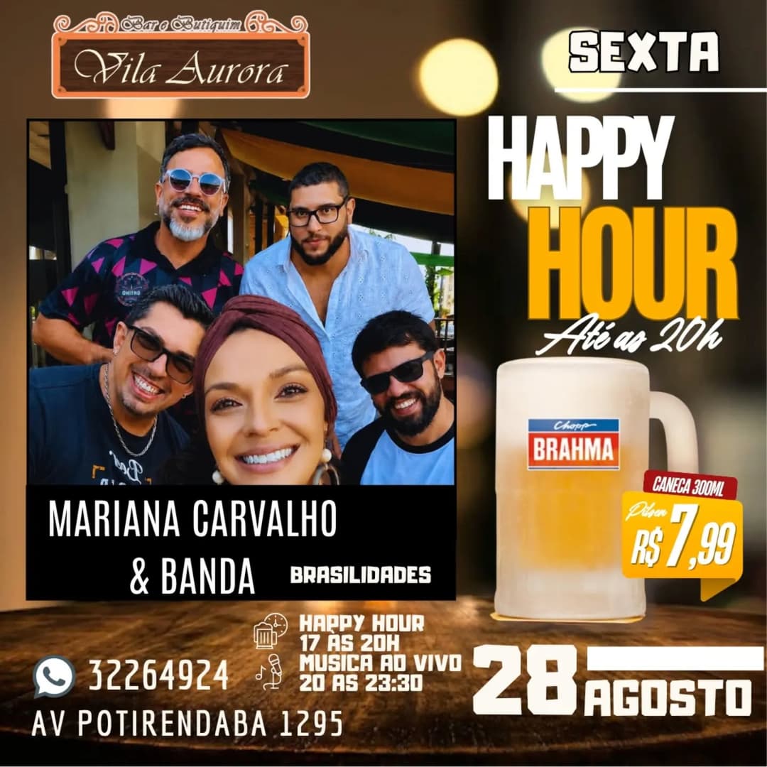Flyer de Mariana Carvalho & Banda