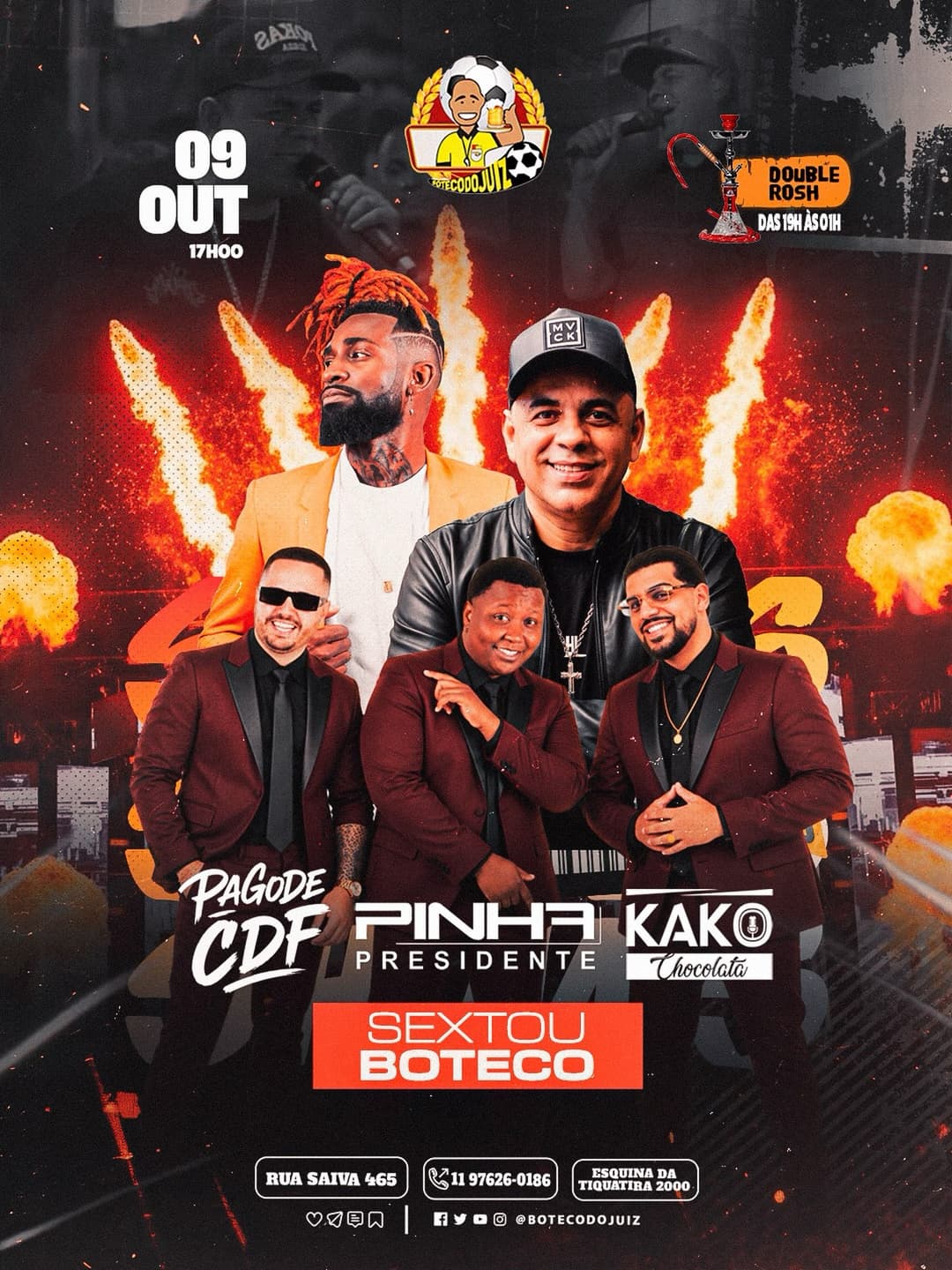 Flyer de Pagode do China, Dani Silva e mais 3 artistas