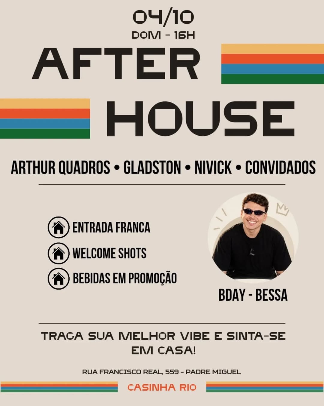 Flyer de Arthur Quadros, Gladston e Nivick