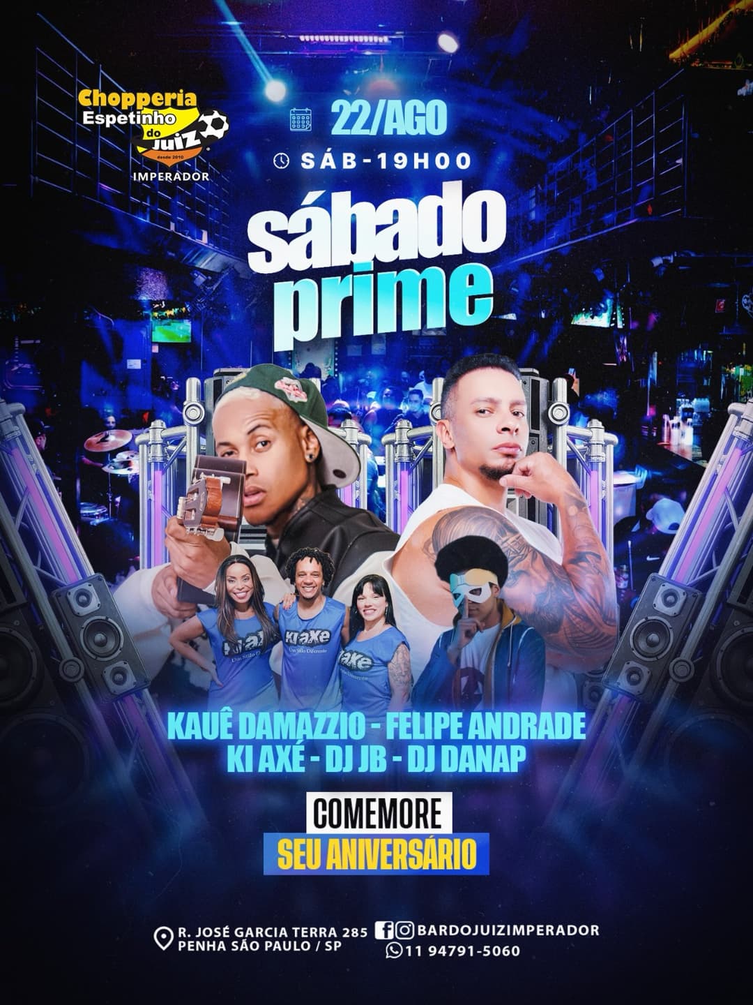Flyer de KIAXE SP, Damazzio, DJ Jb, Felipe Andrade e DJ DanAp