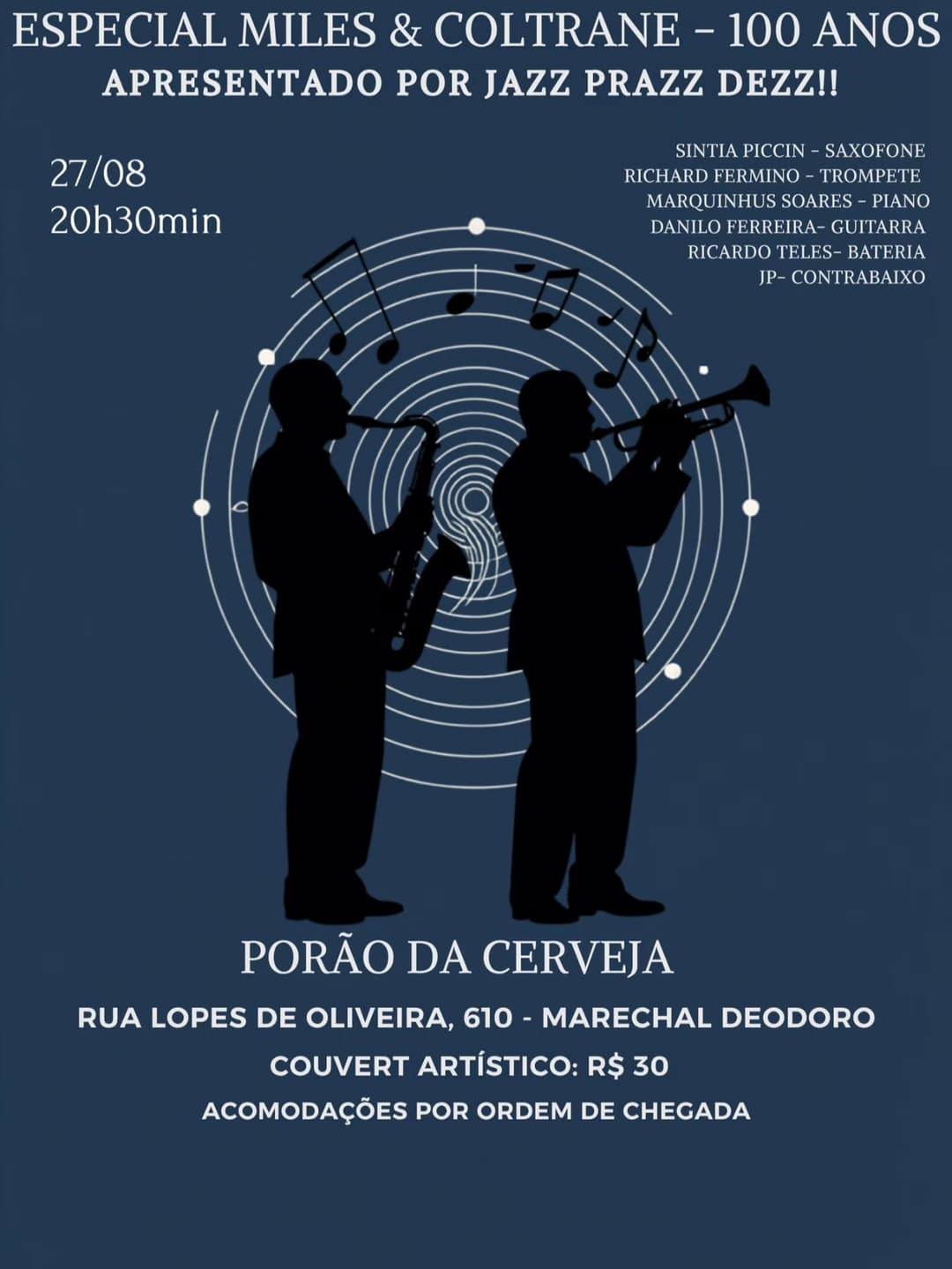 Flyer de JP Bass e Jazz Prazz Dezz