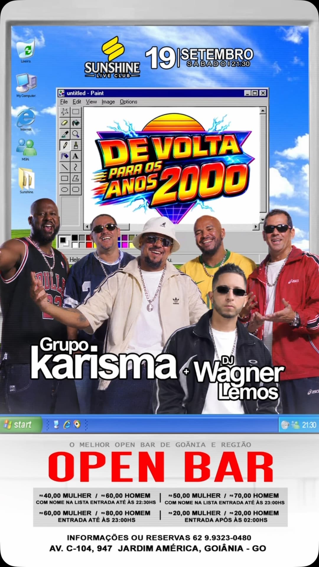 Flyer de Grupo Karisma e DJ Wagner Lemos