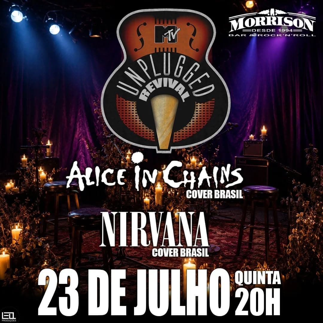 Flyer de Nirvana Cover Brasil e Alice in Chains Cover Brazil