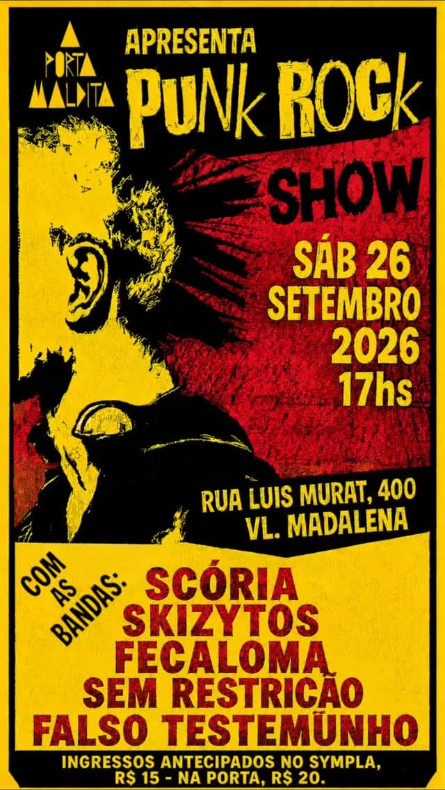 Flyer de Skizytos, Sem Restrição e mais 3 artistas
