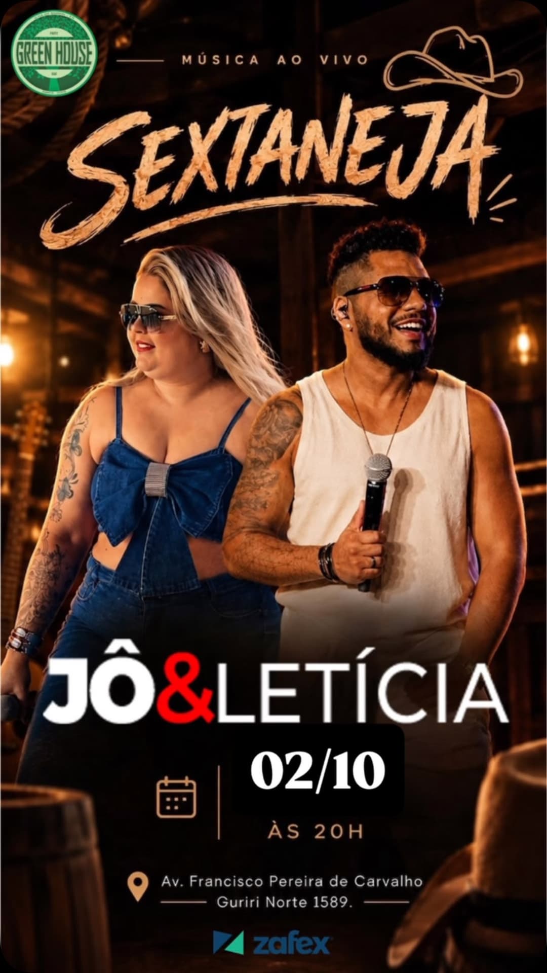 Flyer de Jô e Letícia
