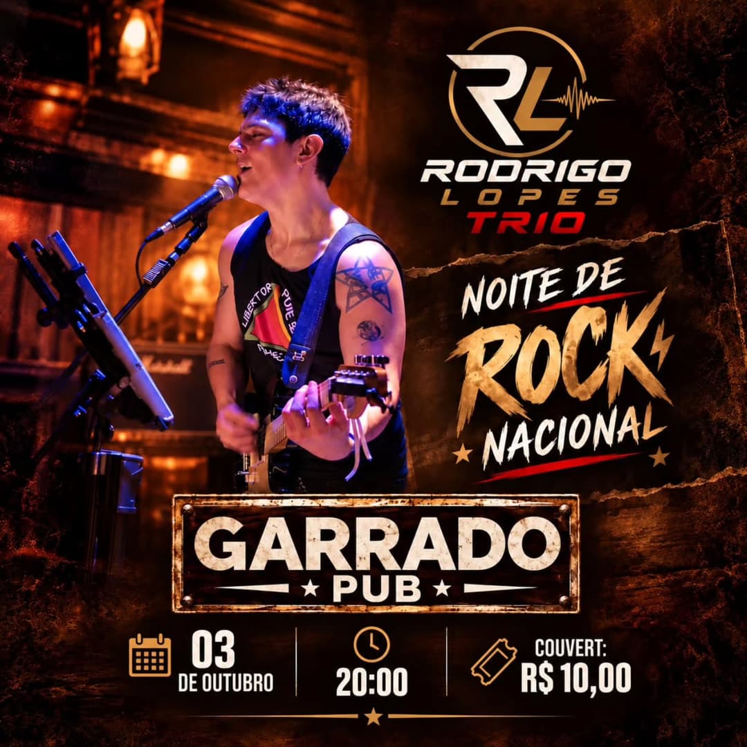 Flyer de Rodrigo & Os Três