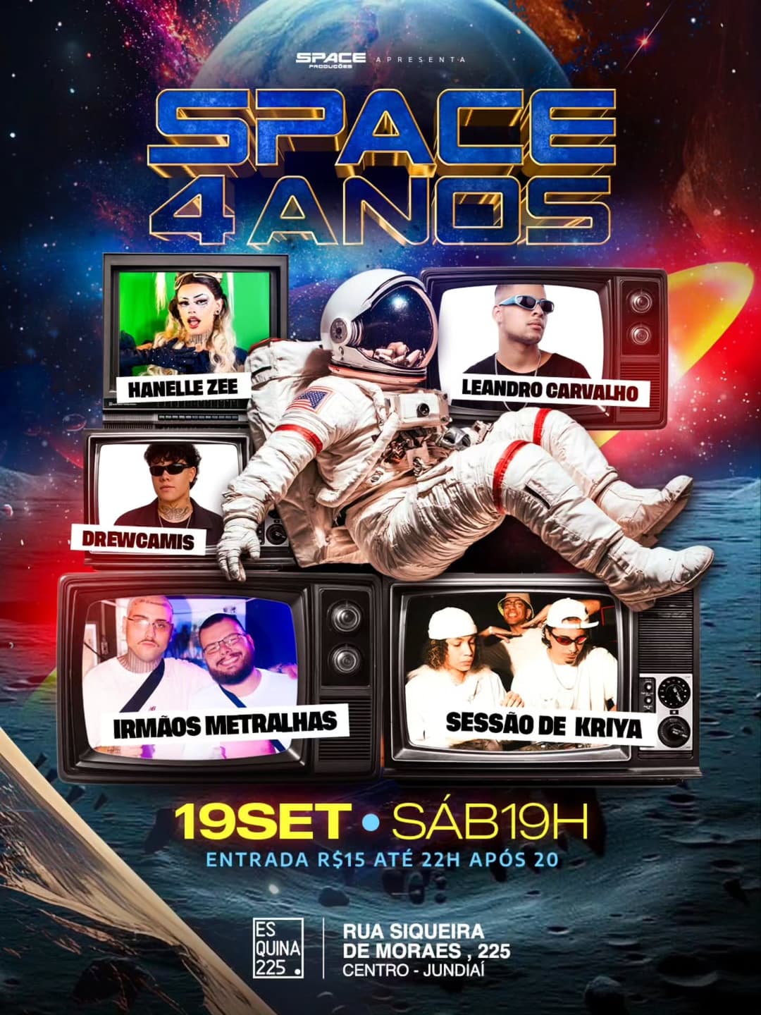 Flyer de Irmãos Metralha, Sessão de Kriya e mais 3 artistas