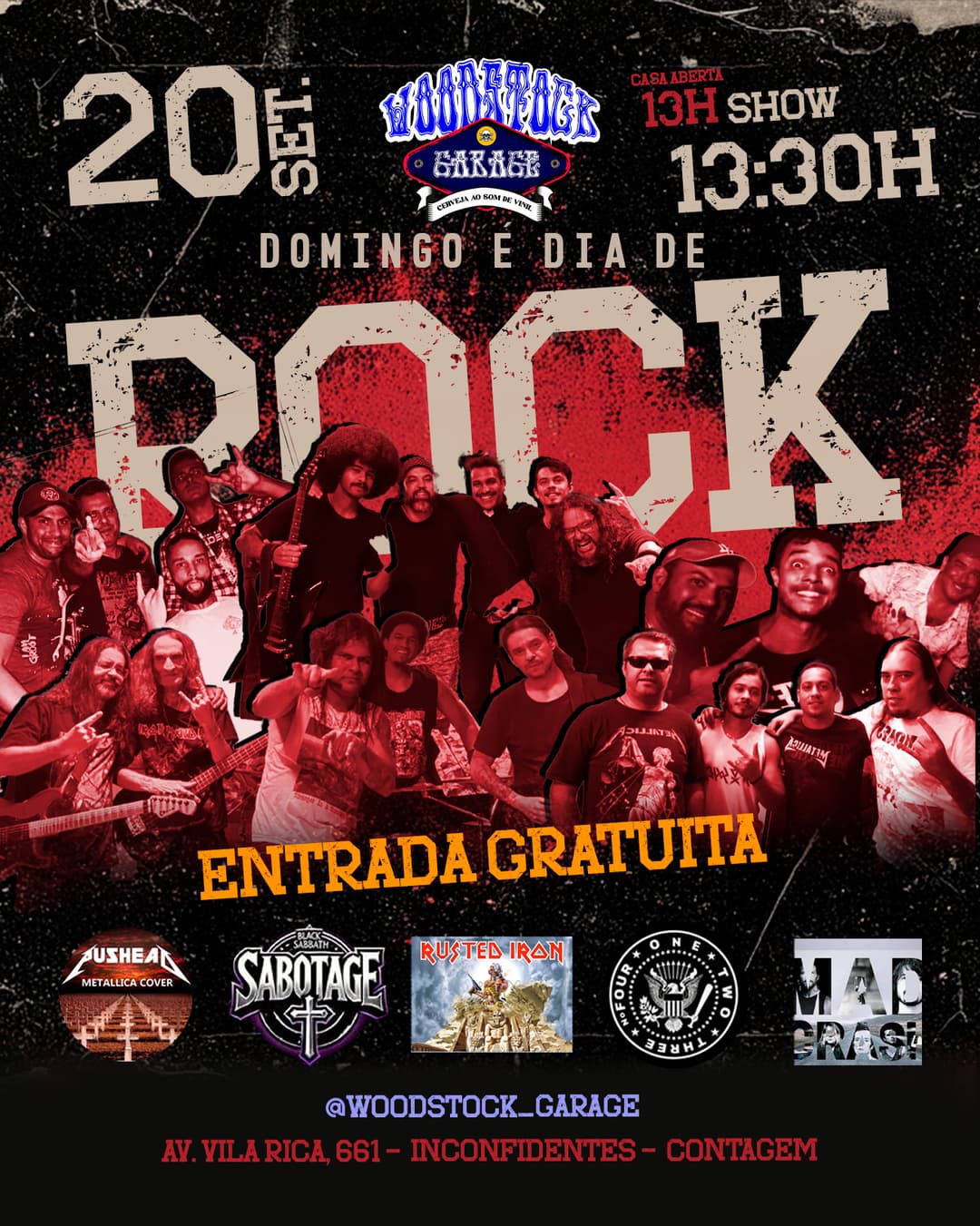 Flyer de Sabotage, Pushead Metallica e mais 3 artistas