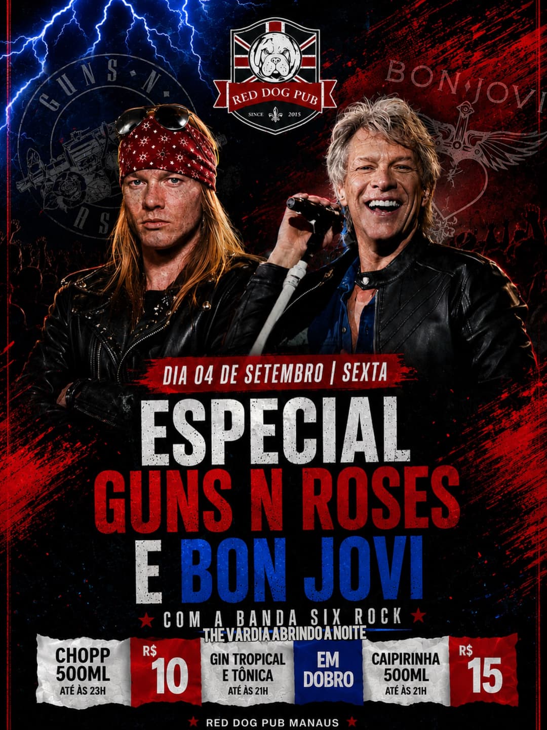Flyer de Six Rock e The Vardia