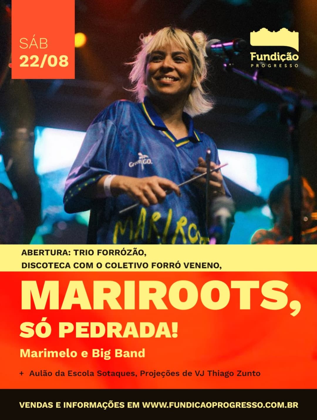 Flyer de Mariroots, Mariana Melo e mais 10 artistas