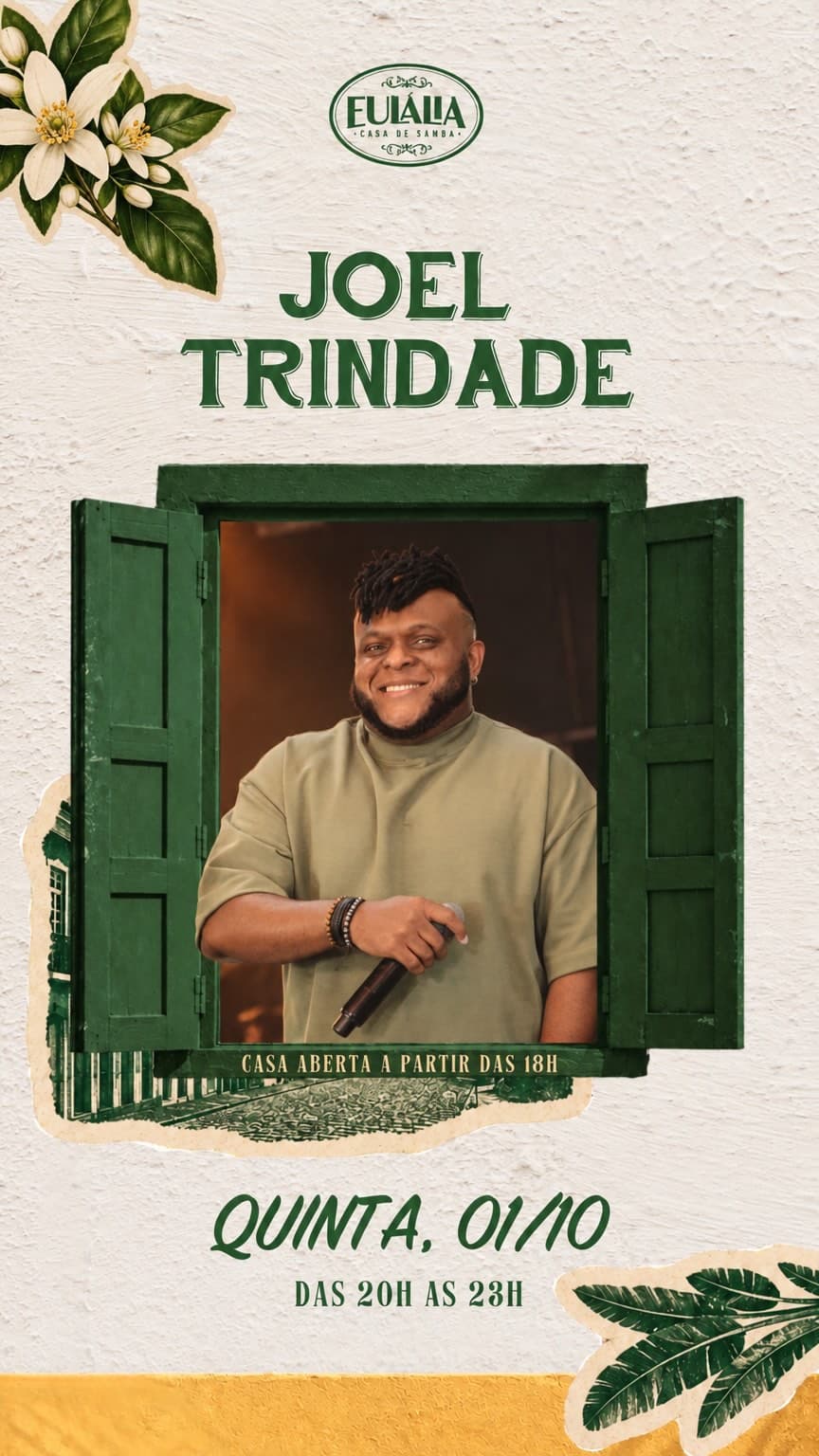 Flyer de Joel Trin’dade e Pagode do JT