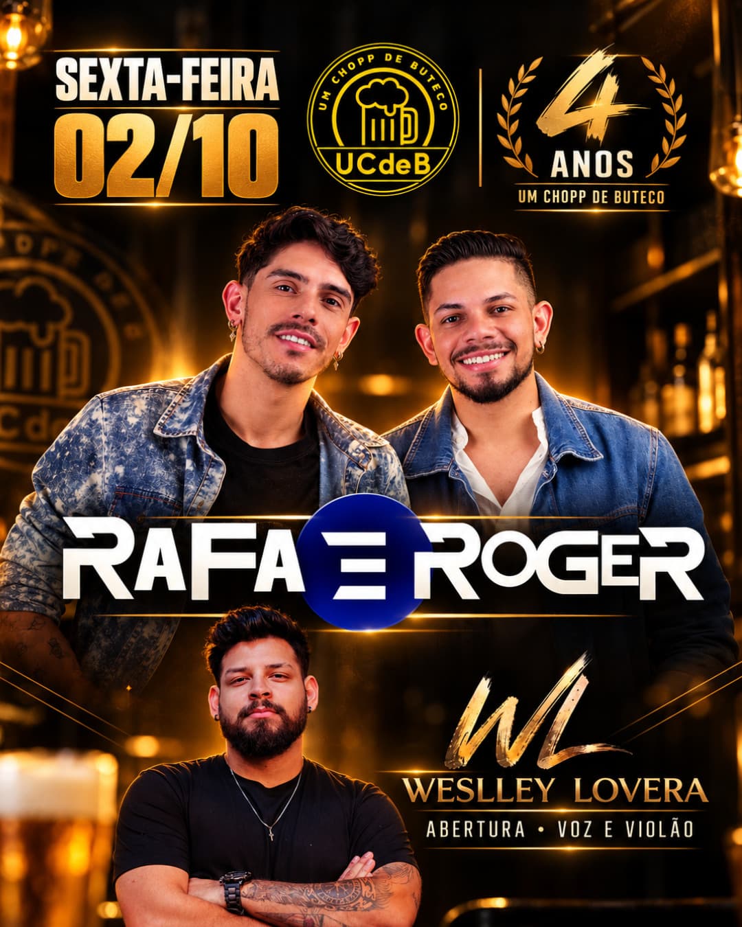 Flyer de Weslley Lovera e Rafa & Roger