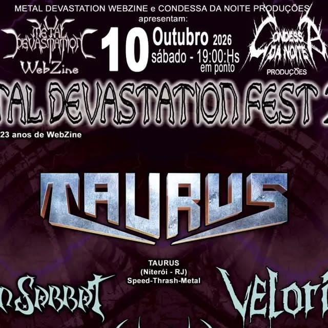 Flyer de Undersiege, Taurus, Hexen Sabbat e mais 4 artistas