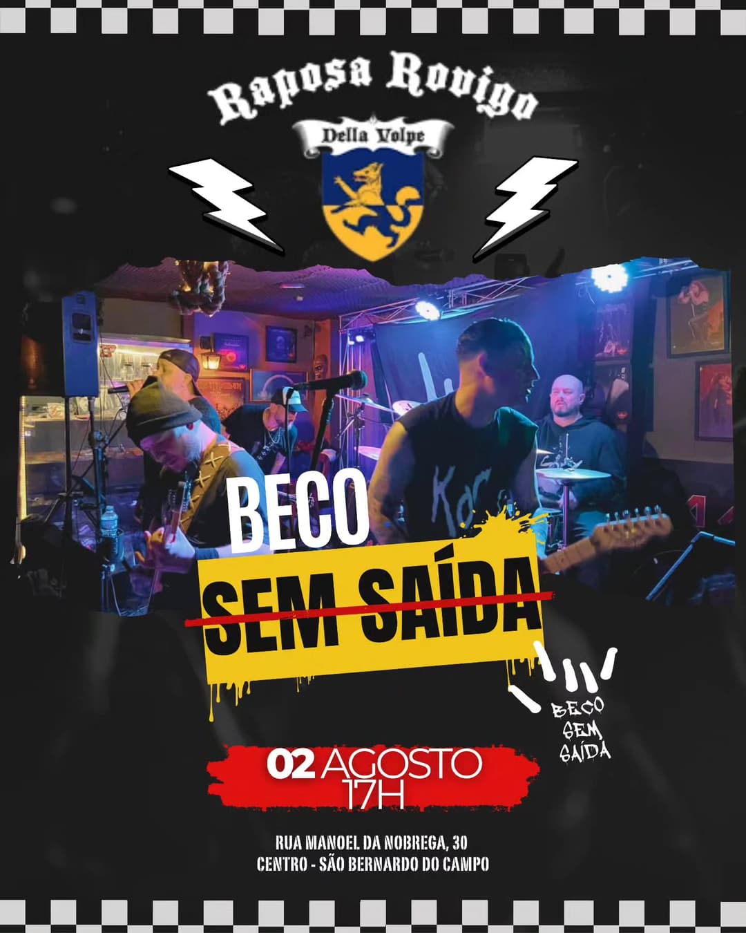 Flyer de Banda Beco sem Saída