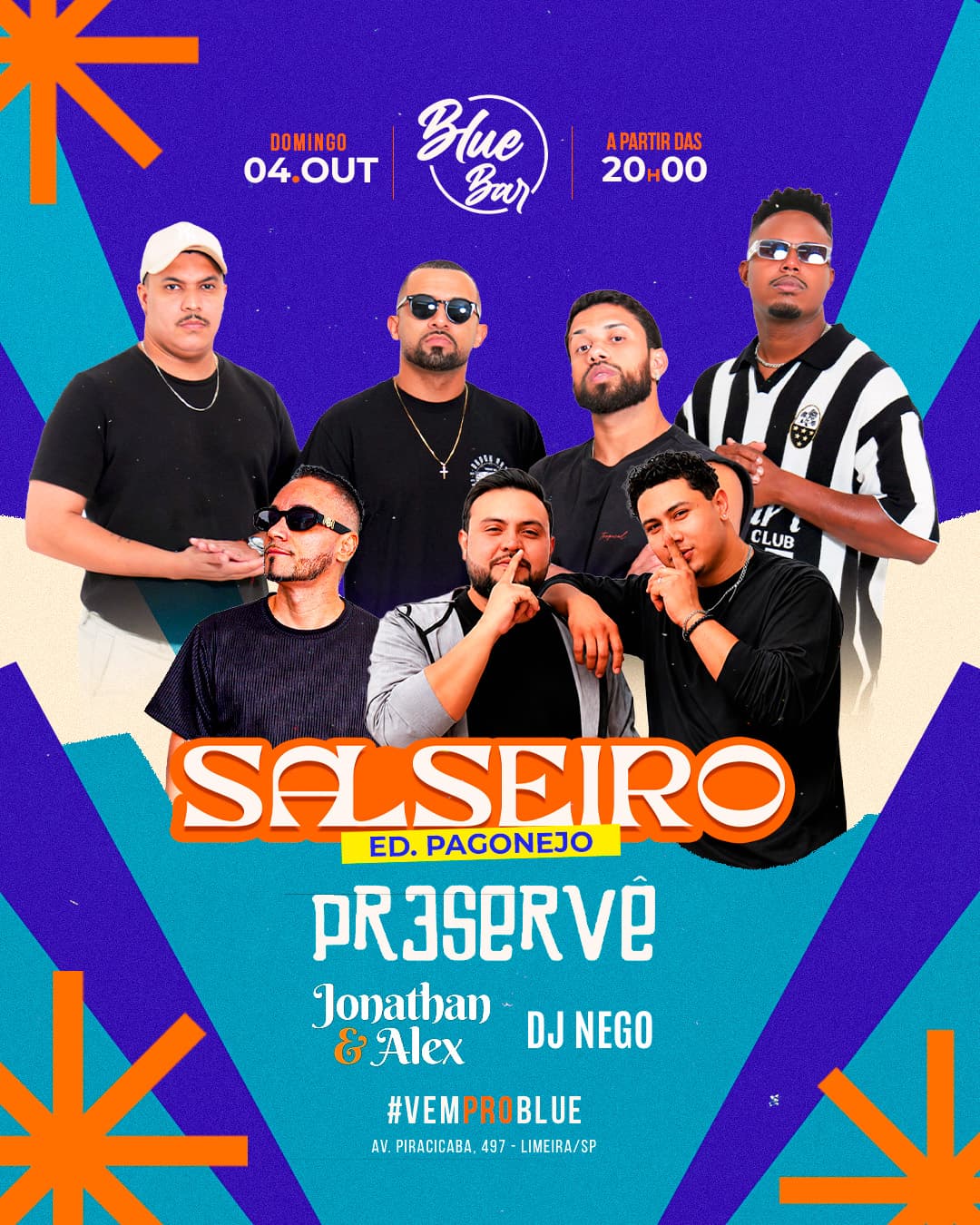 Flyer de Jonathan & Alex, Grupo Preservê e DJ Nego