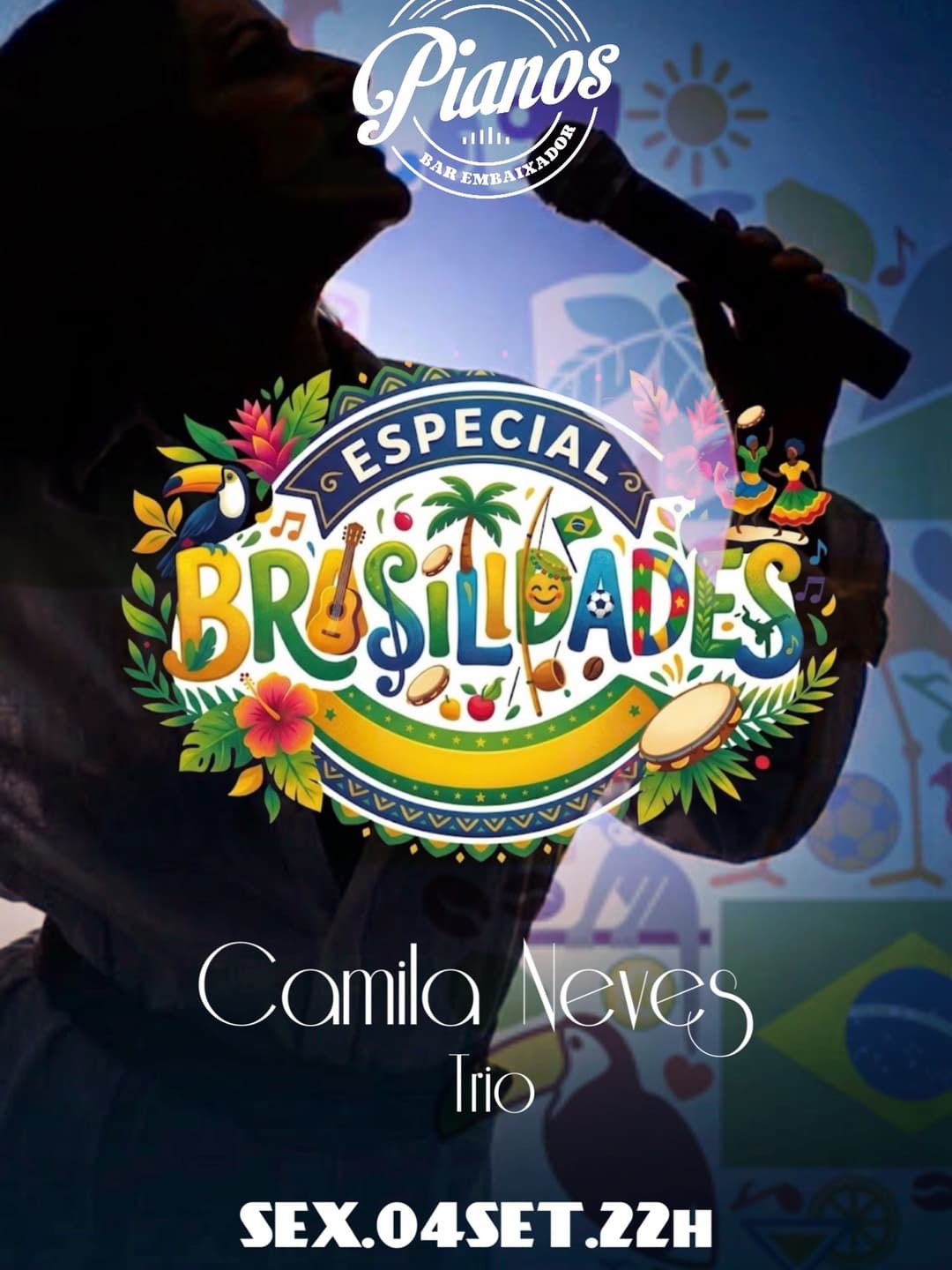Flyer de Marina Lima, Jorge Vercilo e Camila Neves