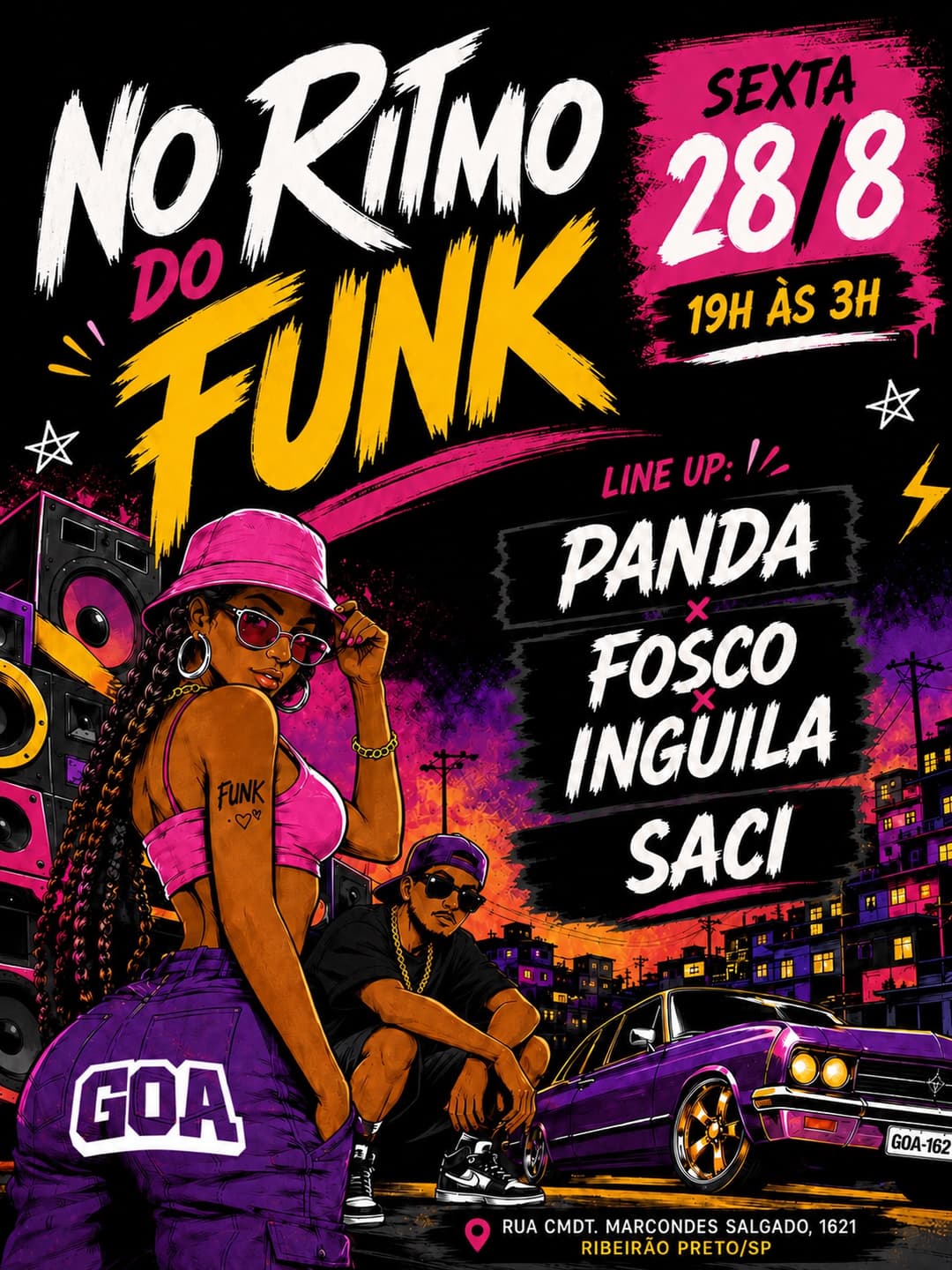 Flyer de DJ Panda, DJ Saci 016, djfoscoooo e eu.inguila