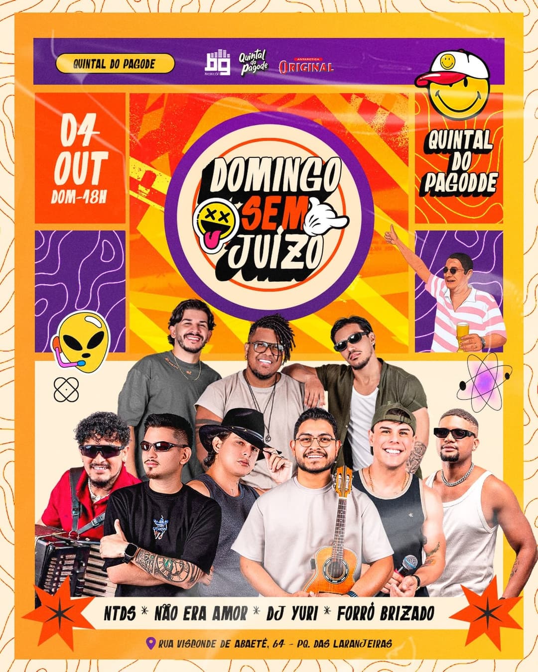Flyer de NTDS, Não Era Amor, DJ Yuri e Forró Brizado