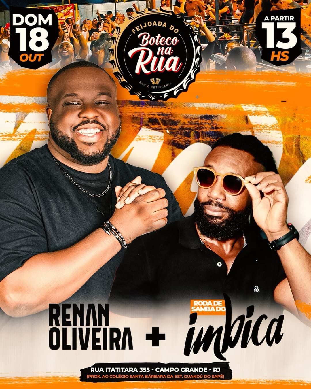 Flyer de Roda de Samba do Imbica e Renan Oliveira