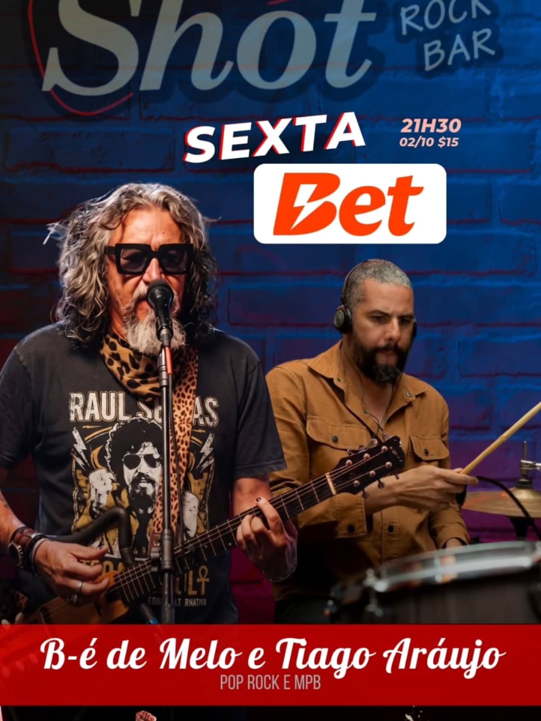 Flyer de B-é de Melo e Tiago Araújo