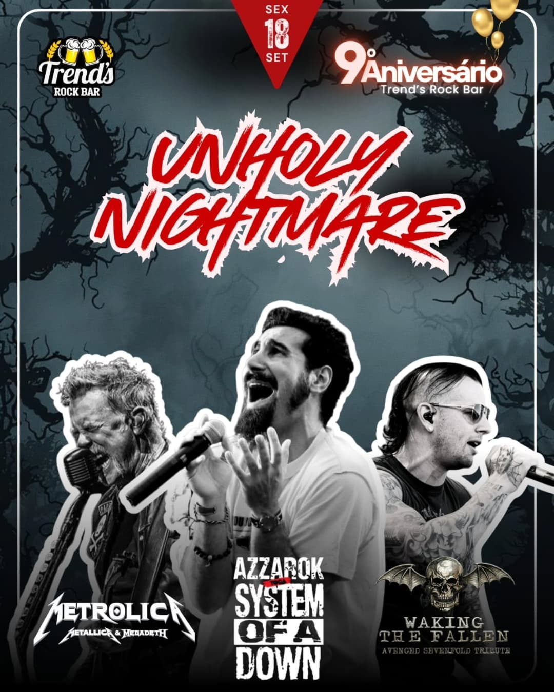 Flyer de Metrolica, Waking the Fallen e Azk