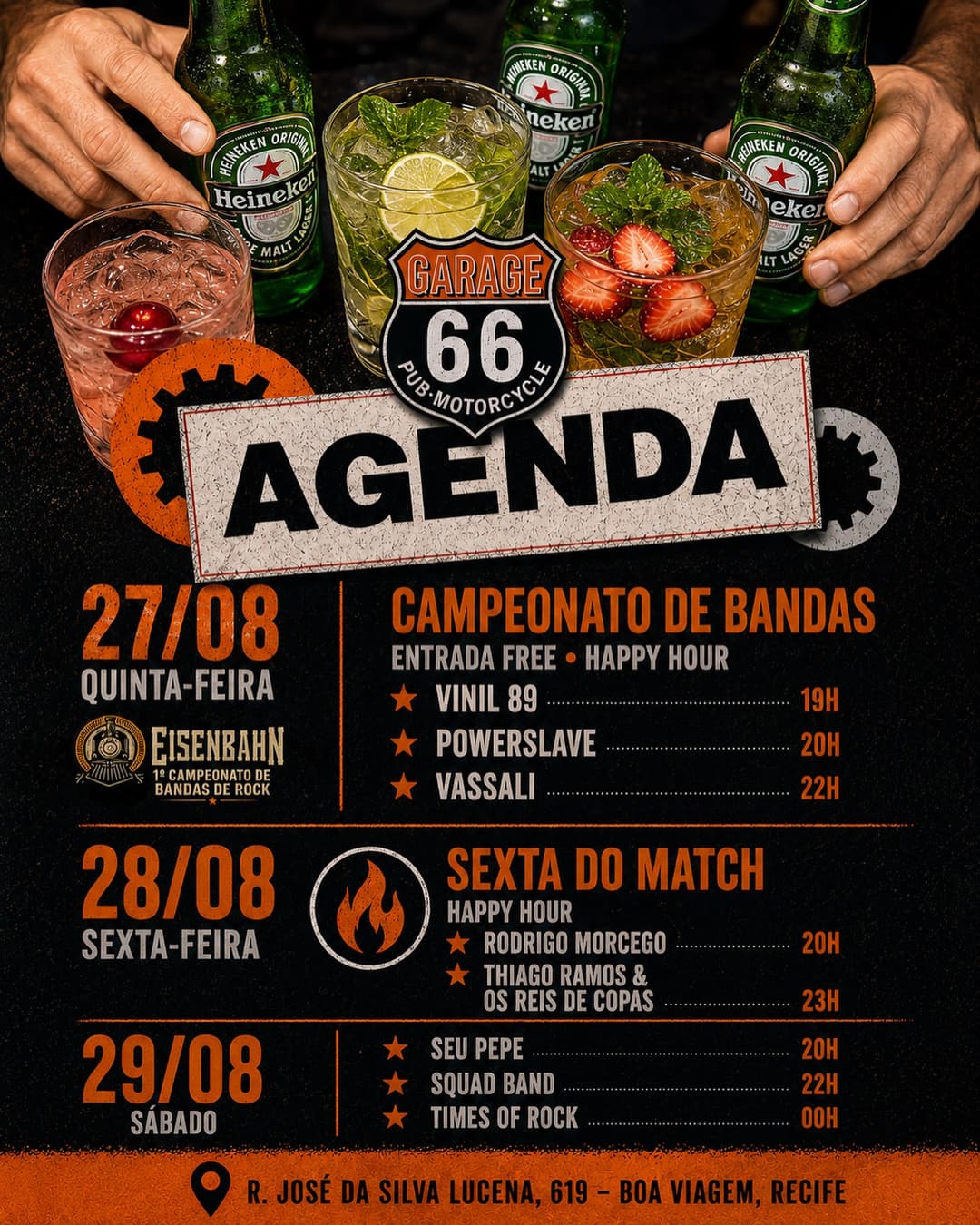 Flyer de Rodrigo Morcego e Thiago Ramos