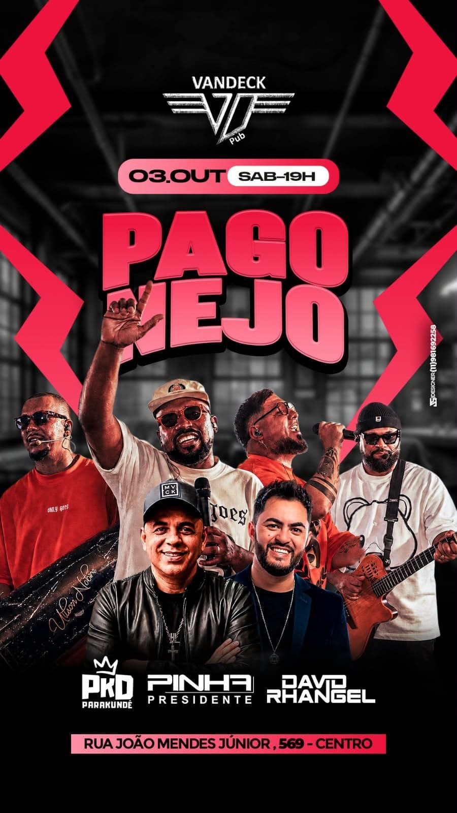 Flyer de Grupo Parakundê, Pinha Presidente e David Rangel