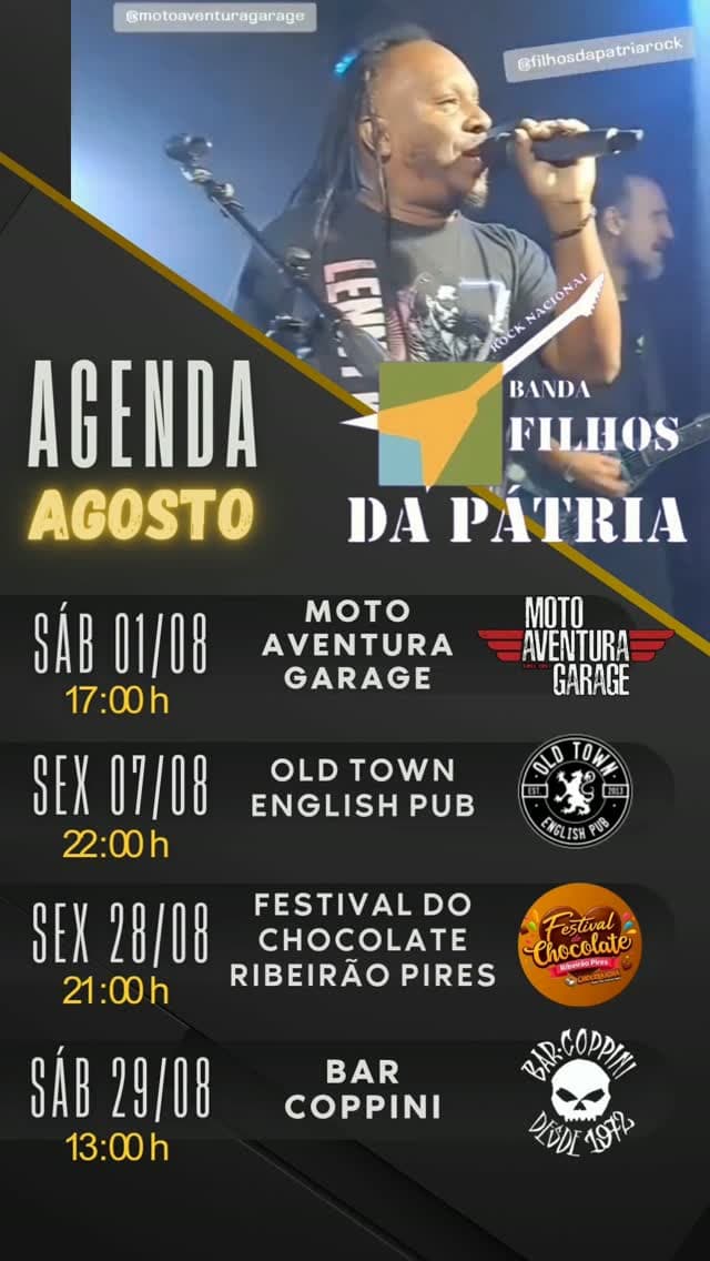 Flyer de Banda Filhos da Pátria e Daniel Pessoa