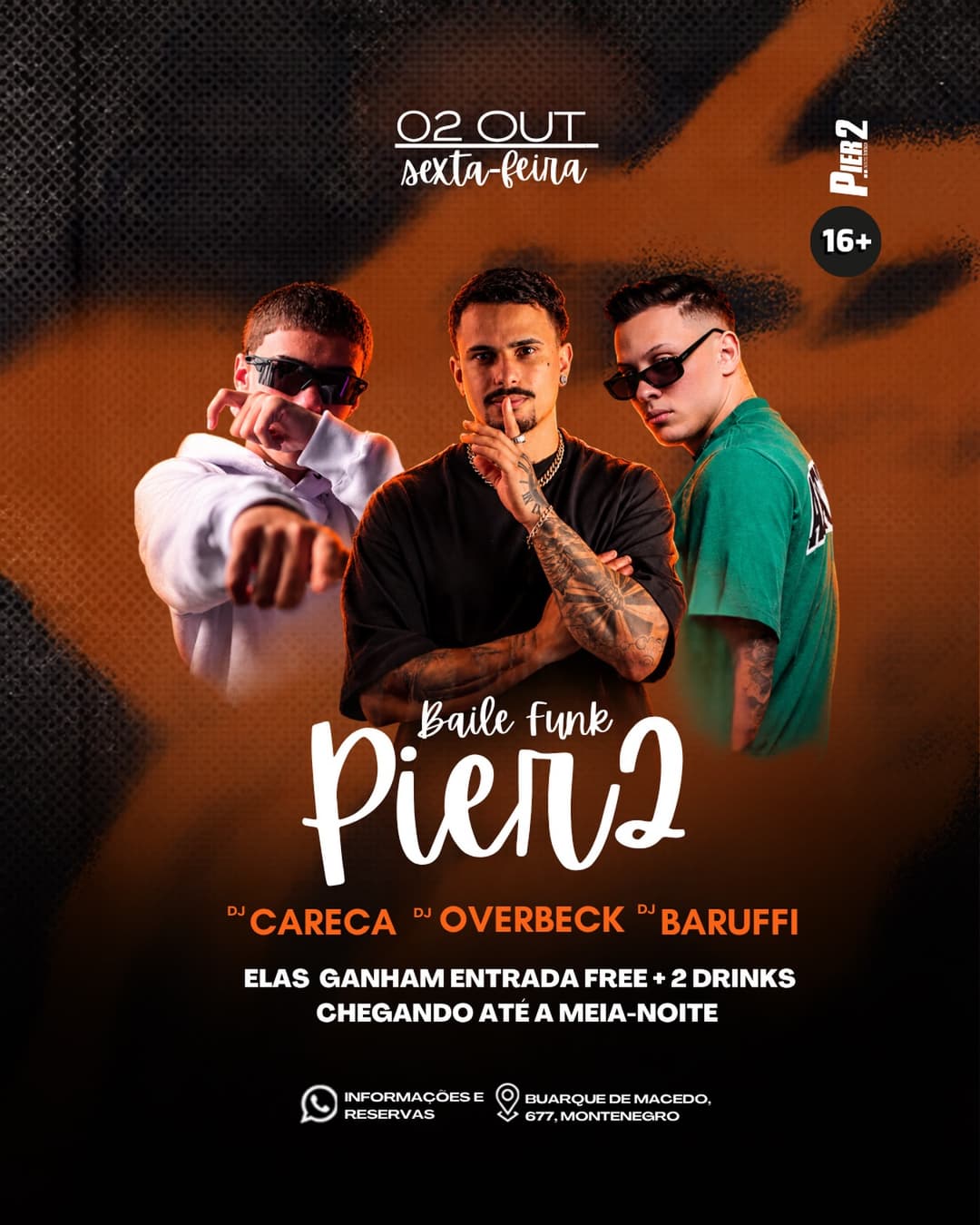 Flyer de Overbeck, DJs Careca e Baruffi
