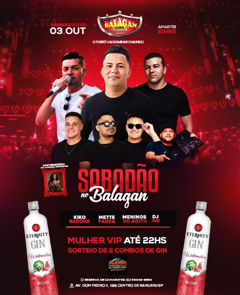 Flyer de Meninos do Agito, Kiko Barone, Mette Farra e DJ HN
