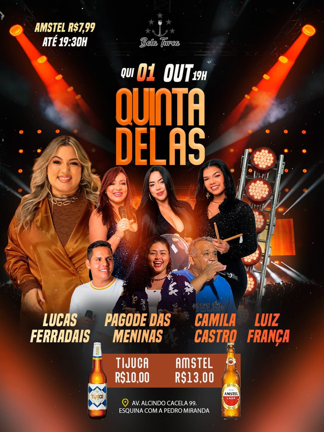 Flyer de Pagode das Meninas, Camila S. Castro e mais 3 artistas