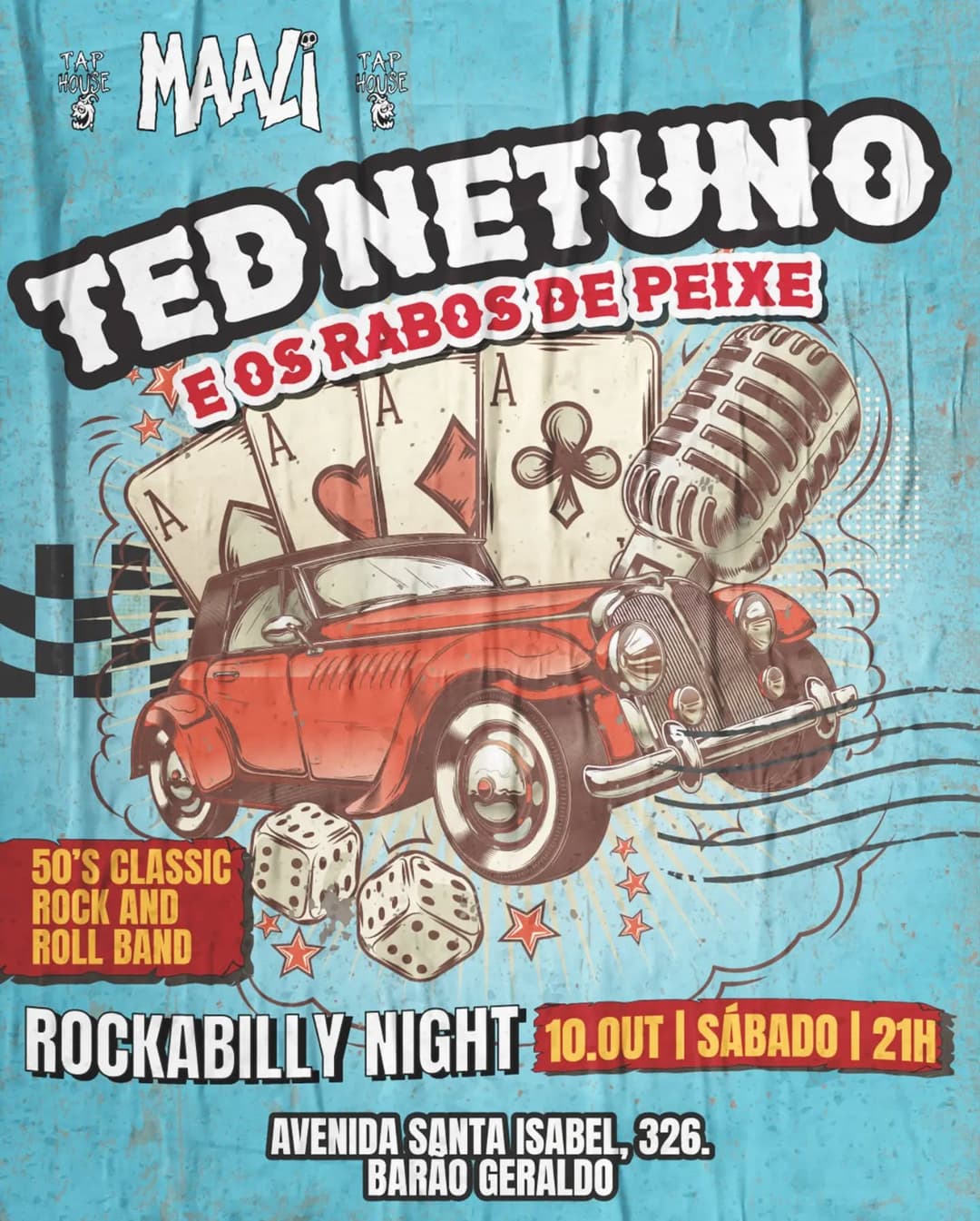 Flyer de Ted Netuno e os Rabos de Peixe